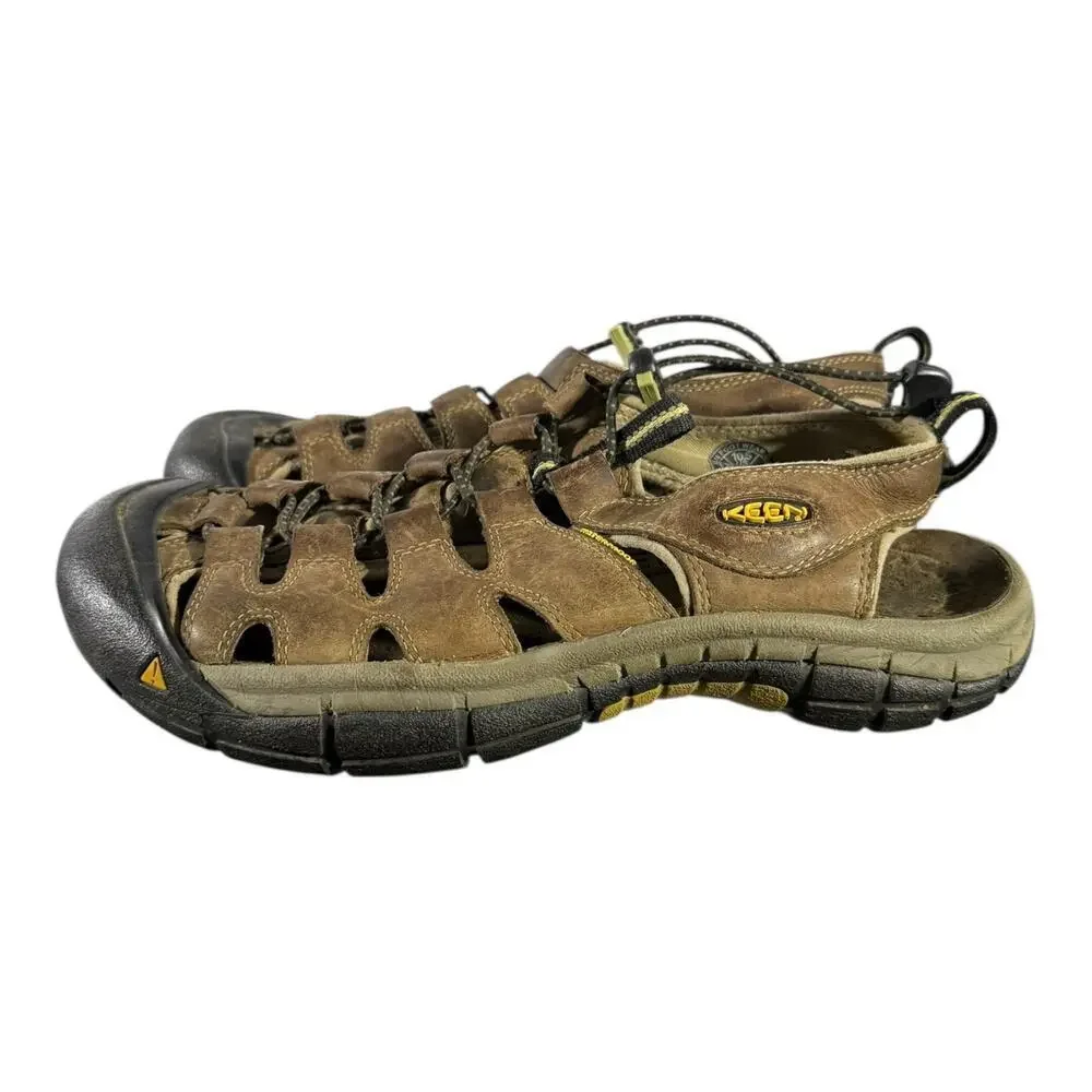 KEEN Newport Leather Sandals Mens Size 10.5 Brown Closed Toe Hiking Outdoor